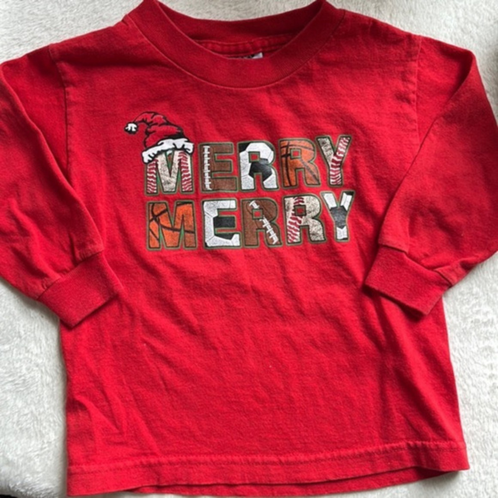 Kids Festive "Merry Merry" Sports Long Sleeve